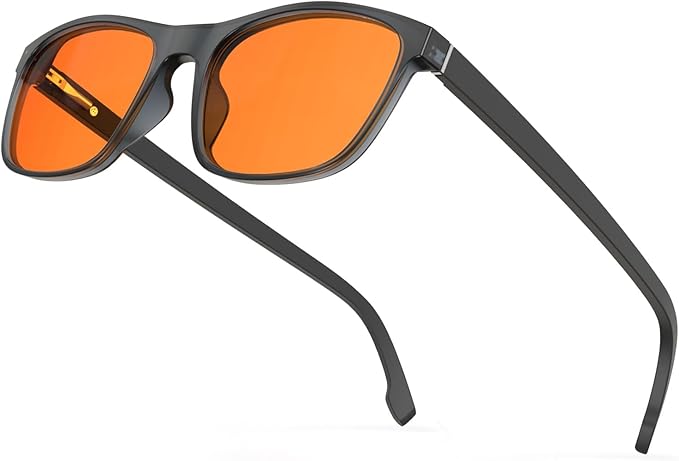 Bloomoak 100% Red Lens Blue Green Light Blocking Glasses- Dual AR Coatings Sleep Glasses Before Bed - Anti Glare, Fatigue