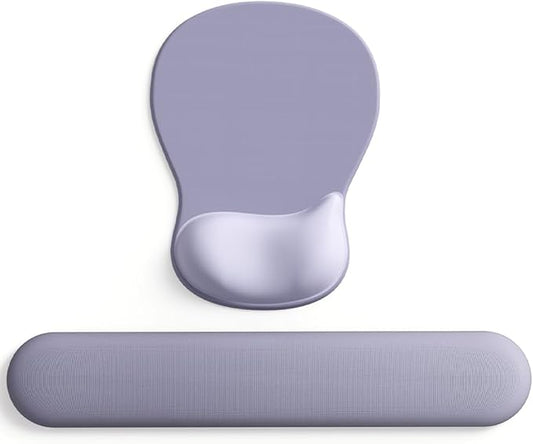 ErgoComfort Gel Wrist Rest Mouse Pad-Ergonomic Office Mousepad with Wrist Support-Non-Slip, Design Desk Accessories Mat for Home&Game Decor (09LavenderHaze Set)