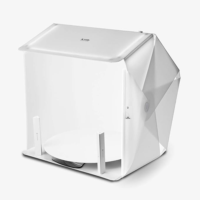 Foldio3 + 360 Studio Fullset (25inch Photo lightbox Studio with 10inch 360 Photography Turntable and 20inch Extended Plate Set/Photo Light Box/Bluetooth 360 Turntable/ 20" Extension Kit Included)