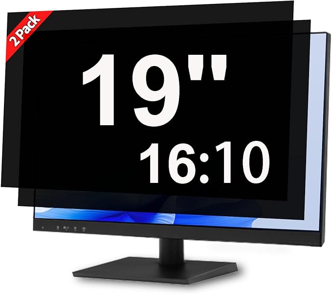 [2 Pack] 19 Inch Privacy Screen for Computer Monitor Blue Light Screen Protector Anti Glare Anti-Scratch Monitor Privacy Shield Screen 19 Inch 16:10 Aspect Ratio