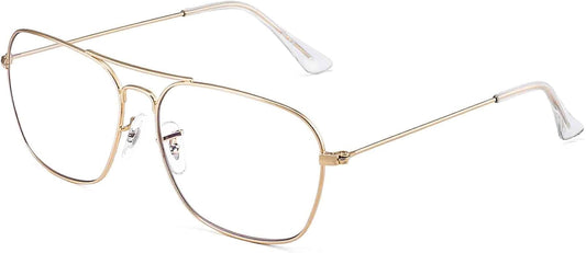 JM Aviator Blue Light Blocking Computer Glasses, Square Eye Protect Video Eyeglasses Anti Glare Men Women