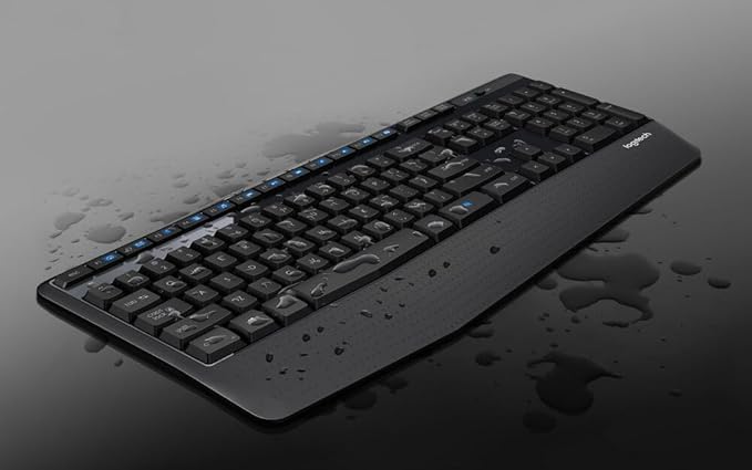 Logitech K345 Wireless Keyboard - Full-Sized Keyboard with Palm Rest, 2.4 GHz Wireless USB Receiver - for PC, Laptop