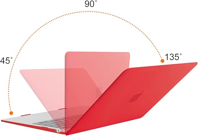 MOSISO Compatible with MacBook Air 13 inch Case M1 Chip 2021-2018 Release A2337 A2179 A1932, Plastic Hard Shell&Keyboard Cover&Screen Film&Storage Bag for MacBook Air 13.3 inch Case, Red