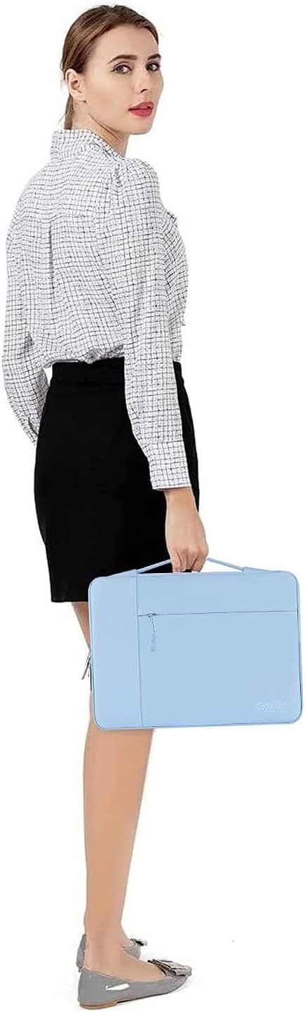 MOSISO Laptop Case 13.3 inch, 13-13.3 inch Laptop Sleeve with Handle Compatible with MacBook Air/Pro 13/Pro 14 M5 M4 M3 M2 M1,HP Dell ASUS Lenovo, Polyester Multifunctional Computer Bag, Air Blue