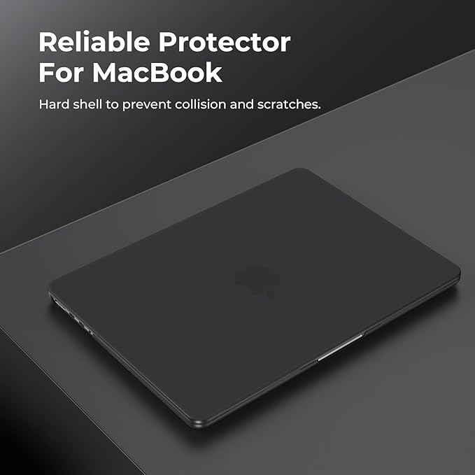 EooCoo Case Compatible with MacBook Pro 14 inch M5 2026-2021 M4 M3 M2 M1 Pro/Max Chip, Matte Grip, Bump-Resistant, Hard Shell Cases with Keyboard Cover, Screen Protector - Space Black