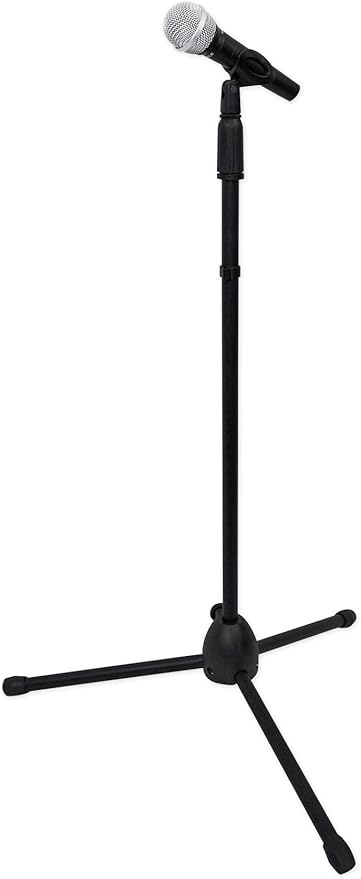 Rockville Wired Pro MIc Kit 1 - High-End Metal Microphone+Mic Stand+Carry Bag+Cable, Black
