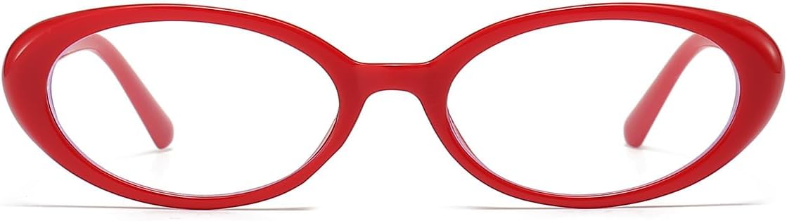 JOVAKIT Oval Blue Light Blocking Glasses for Women Men Vintage Fashion Small 90s Retro Oval Frame Style Eyeglasses
