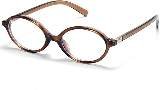 ViewJoy Retro Oval Blue Light Glasses for Women Fashion Computer Glasses Bluelight Blocking Eyewear Vintage Frame