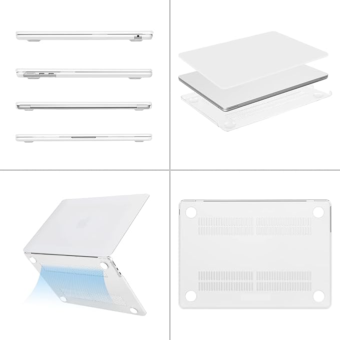 MOSISO Compatible with MacBook Air 13 inch Case M5 2026 M4 2025 M3 M2 2024-2022 A3449 A3240 A3113 A2681, Hard Shell&Keyboard Cover&Screen Film&Type C for MacBook Air 13.6 inch Case, White
