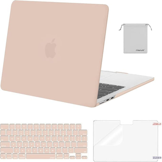MOSISO Compatible with MacBook Air 13 inch Case M5 2026 M4 2025 M3 M2 2024-2022 A3449 A3240 A3113 A2681,Hard Shell&Keyboard Cover&Screen Film&Pouch for MacBook Air 13.6 inch Case, Camel