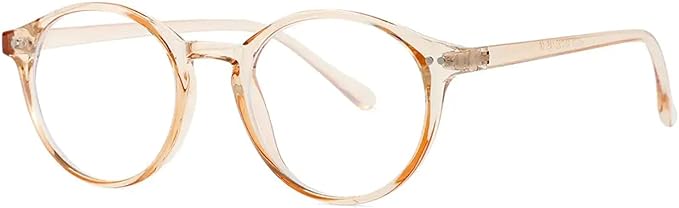 HJSTES Vintage Blue Light Glasses for Women Men Round Bluelight Blocking Glasses Thick TR90 Frame Eyeglasses