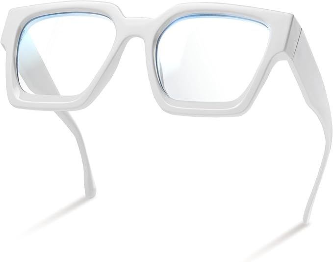 livho Oversized Eyewear Frame for Woman and Men - Rectangle Fashion Glasses for Computer, Chic Preppy Frame