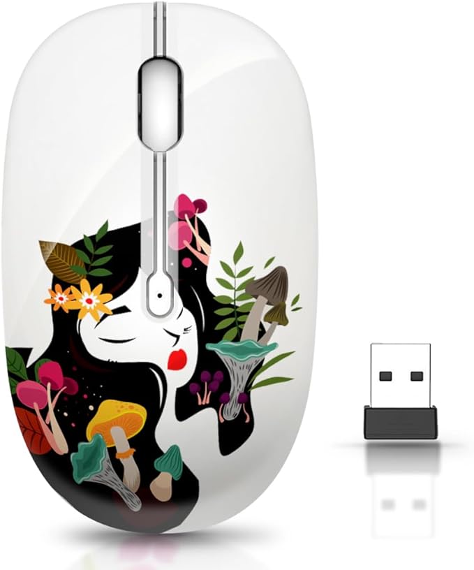 JUHOO Wireless Mouse with Nano Receiver for PC, Laptop, Notebook, Computer, MacBook, Less Noise, Portable Mobile Optical Mice