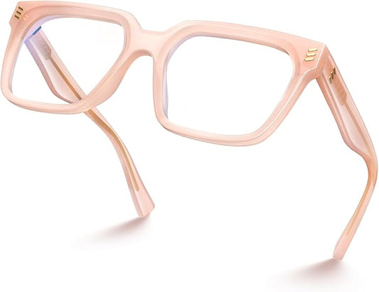 VISOONE Rectangle TR90 Blue Light Blocking Glasses Computer Eyewear with Preppy Look for Women and Men Cougar