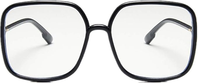 Shiratori Woman's New Retro Blue Light Blocking Glasses Big frame Nerd Eyeglasses Frame Anti Blue Ray Computer Game Glasses Black