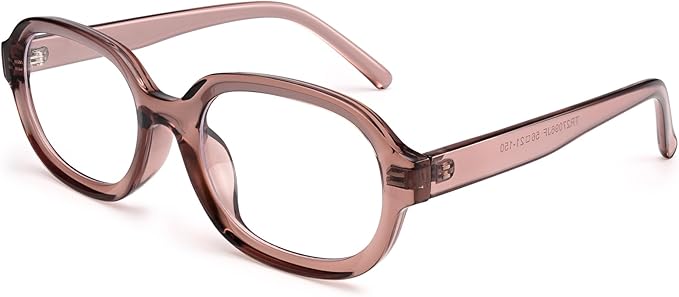 Dollger Blue Light Glasses for Women Oversized Oval Fashion Computer Glasses Retro Chunky Frame Clear Lens