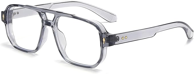 PORADAY Blue Light Blocking Glasses for Women Men 70s Retro Square Aviator Eyeglasses Rectangle Computer Eyewear