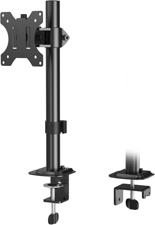 MOUNTUP Single Monitor Mount, Adjustable Monitor Stand for Max 32 Inch Flat Curved Computer Screen, Monitors Arm Desk Mount Fit VESA 75x75& 100x100, up to 17.6lbs, with C-Clamp and Grommet Base, Black
