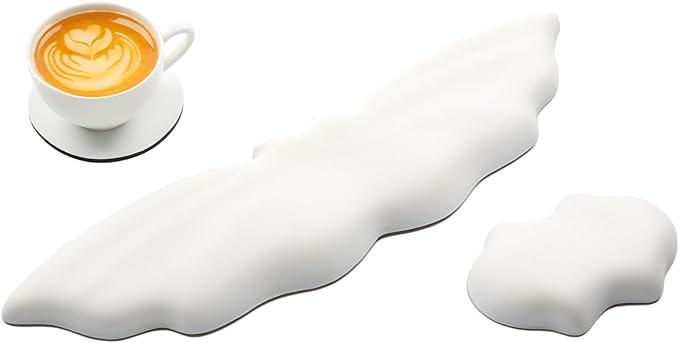Keyboard Wrist Rest - Leather Halloween Bat Wrist Pad for Mouse Wrist Rest with Non-Slip Base, Wrist Pad for Keyboard,Arm Rest for Desk Computer Laptop Mac Gaming Office White