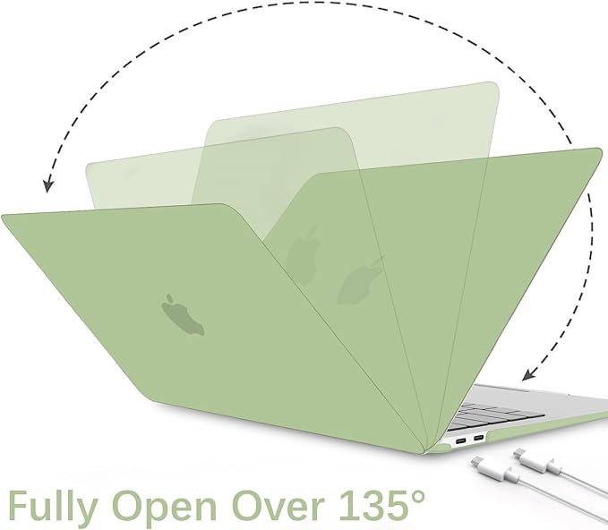 B BELK Compatible with MacBook Air 13 inch Case M1 2022 2021 2020 2019 2018 A2337 A2179 A1932, Matte Plastic Hard Shell+Keyboard Cover+Screen Protector for MacBook Air 13.3 inch Case, Avocado Green