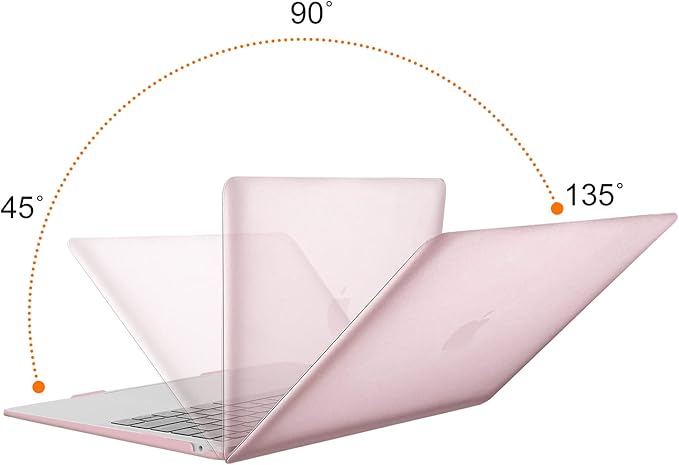 MOSISO Compatible with MacBook Air 13 inch Case M1 Chip 2021-2018 Release A2337 A2179 A1932, Plastic Hard Shell&Keyboard Cover&Screen Film&Storage Bag for MacBook Air 13.3 inch Case, Rose Gold