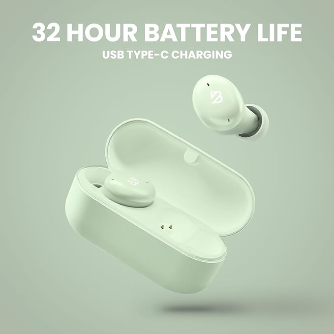Back Bay Audio Tempo 30 Wireless Earbuds for Small Ears - Award-Winning Sound, Sweatproof Bluetooth Earbuds, Comfortable Ear Buds for Women, Green Earphones Small Ear Canals, Long Battery Headphones