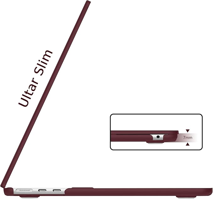 B BELK Compatible with MacBook Air 13 inch Case M5 2026 2025-2022 M4 M3 M2 A3449 A3240 A3113 A2681, Plastic Hard Shell Case+Keyboard Cover+Screen Protector for MacBook Air 13.6 inch Case, Marsala Red