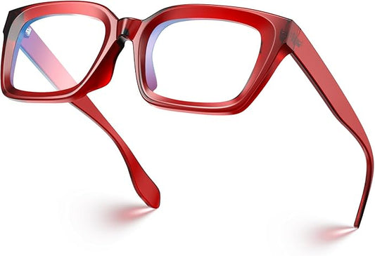 VISOONE Chunky Square Blue Light Blocking Glasses with Anti Computer Glare for Working Women Men MONTANA
