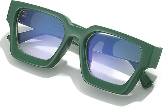 AIEYEZO Square Thick Frame Glasses for Women Men Fashion Blue Light Glasses Trendy Chic Computer Eyeglasses