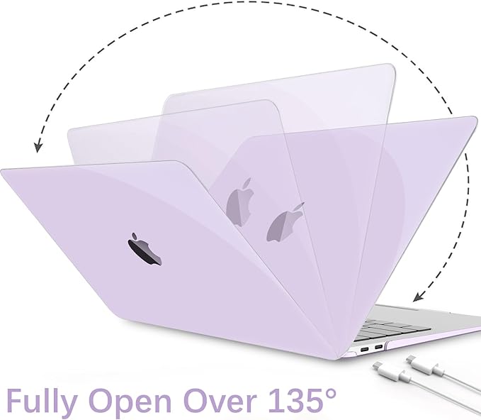 B BELK Compatible with MacBook Air 13 inch Case 2022 2021 2020 2019 2018 Release A2337 M1 A2179 A1932, Plastic Laptop Hard Shell+ Keyboard Cover+Screen Protector for MacBook Air 13.3 inch Case, Purple