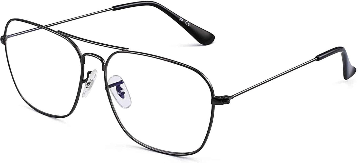 JM Aviator Blue Light Blocking Computer Glasses, Square Eye Protect Video Eyeglasses Anti Glare Men Women