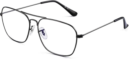 JM Aviator Blue Light Blocking Computer Glasses, Square Eye Protect Video Eyeglasses Anti Glare Men Women