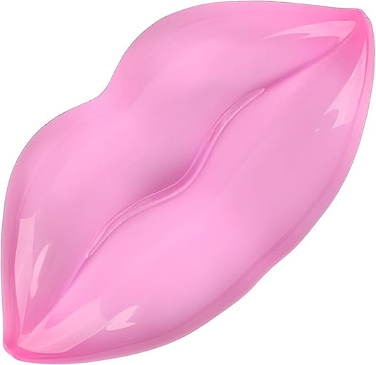 Gel Wrist Rest for Keyboard and Mouse Transparent Pink Lip Elbow Pad Cushion Ergonomic Cute Clear Cool Mouse Wrist Pad Silicone Non-Slip Support for Computer Gaming Home Office Women Girl Hand Pillow