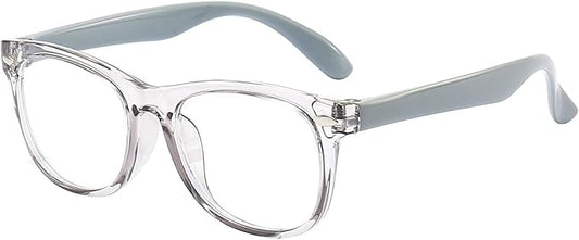 FANNYGO 1 Pack kids Blue Light Blocking Glasses For Girls And Boys Computer Blue Light Blocking Glasses For Age 3-11 (Light gray)