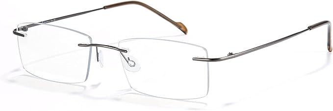 Cyxus 11g Titanium Blue Light Blocking Glasses Men Woman Rimless Ultralight Computer Gaming Office Study Eyeglasses 8602