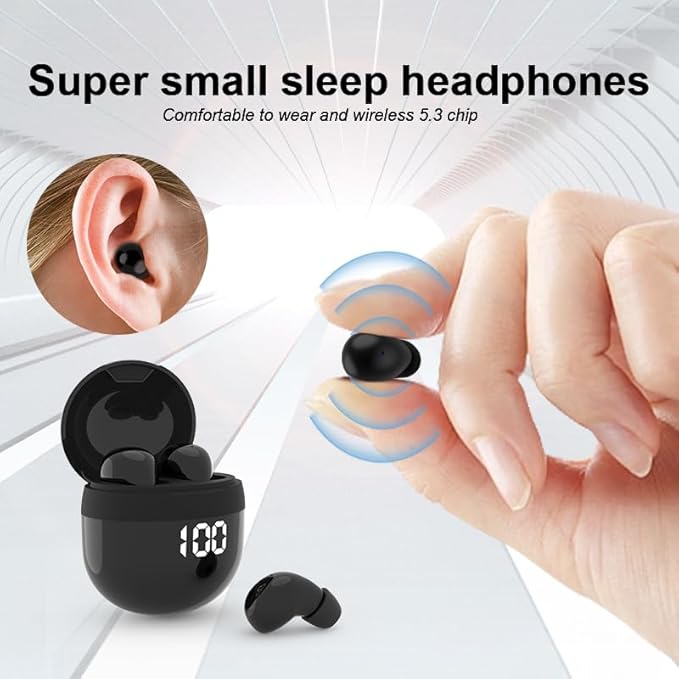 Invisible Mini Earbuds Wireless Bluetooth - Ultra Small in-Ear Headset Wireless Invisible Smallest Bluetooth Earbuds - Fitable for All Type Ears Stereo Sound Earphones IPX5 Waterproof