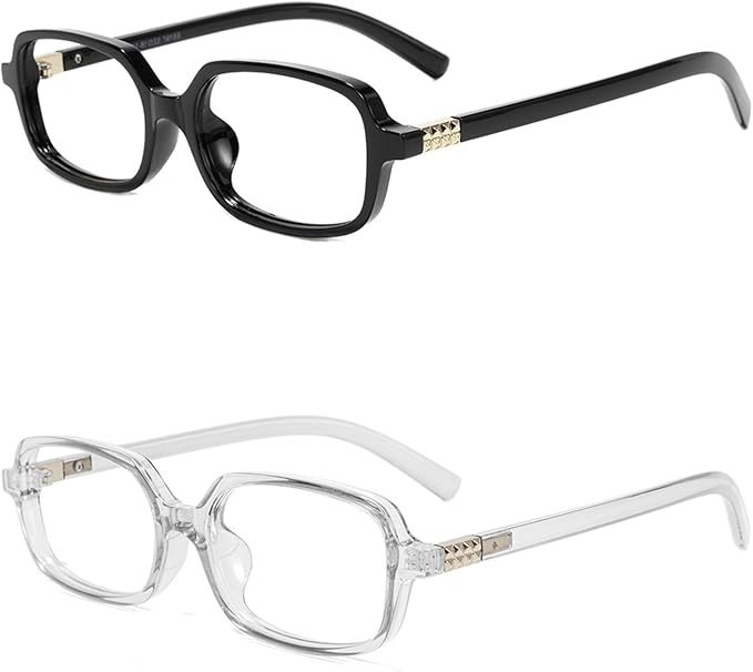 Slocyclub Square Blue Light Blocking Glasses for Women Men Vintage Rectangular Frame Eyeglasses Retro Small Square Glasses