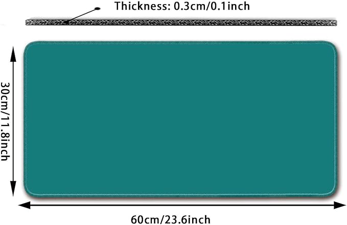 Large Mouse Pad, Non-Slip Desk Blotter, Office Desk Mat, 24x12 inch, Teal