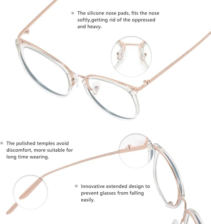 Cyxus 2 Pack Blue Light Glasses for Women, Anti Blue Light Eyeglasses for Woman Reduce Eye Fatigue Eyewear and Headaches