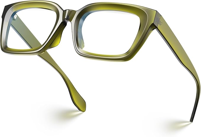 VISOONE Chunky Square Blue Light Blocking Glasses with Anti Computer Glare for Working Women Men MONTANA