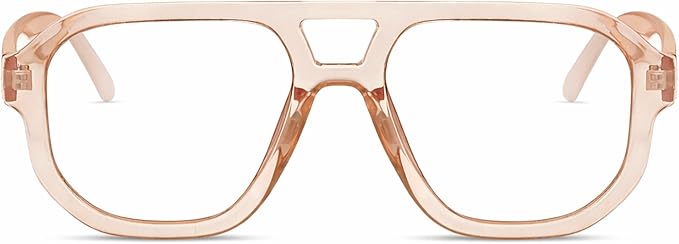 livho Retro Aviator Blue Light Blocking Glasses for Women Men with Soft Case, Trendy Rectangle Computer Eyeglasses