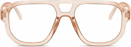 livho Retro Aviator Blue Light Blocking Glasses for Women Men with Soft Case, Trendy Rectangle Computer Eyeglasses