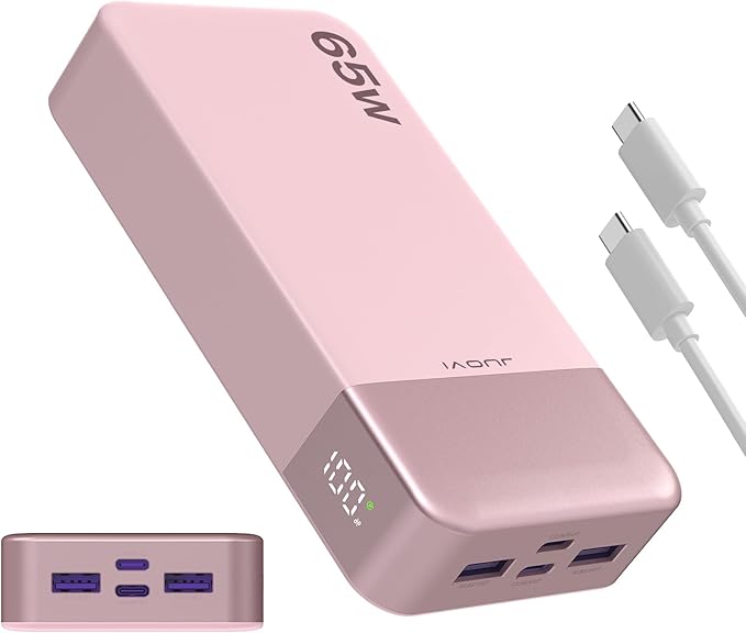 Portable Charger 65W Power Bank 20000mAh Compact USB C Laptop Power Bank Fast Charging Battery Pack for Laptop MacBook Dell XPS iPad Tablet Steam Deck iPhone 17/16/15/14 Series Samsung and More