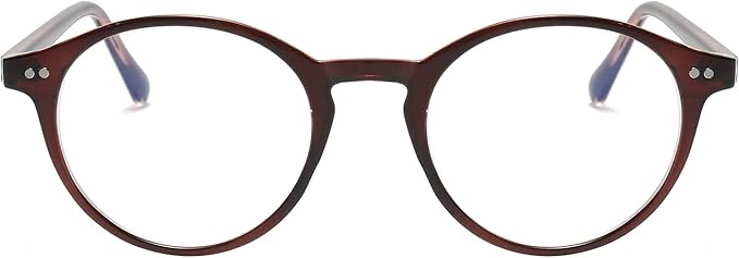 HJSTES Vintage Blue Light Glasses for Women Men Round Bluelight Blocking Glasses Thick TR90 Frame Eyeglasses