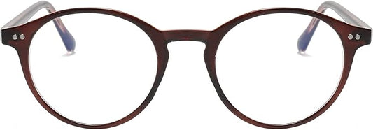 HJSTES Vintage Blue Light Glasses for Women Men Round Bluelight Blocking Glasses Thick TR90 Frame Eyeglasses