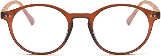 HJSTES Vintage Blue Light Glasses for Women Men Round Bluelight Blocking Glasses Thick TR90 Frame Eyeglasses