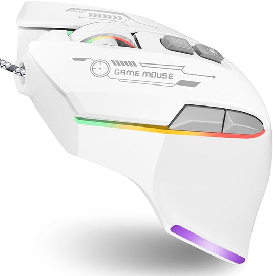 Gaming Mouse, Wired Gaming Mouse with RGB Backlit, 7200DPI Adjustable, PC Gaming Mice with 7 rogrammable Macro Buttonsg, Ergonomic Mouse Gamer for PC, Desktop, Mac???Laptop, Chromebook.