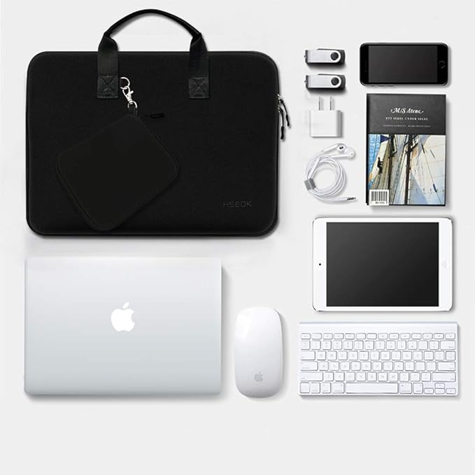 Hseok Laptop Sleeve 13.3-14 inch Case with Small Pouch, Neoprene Computer Bag Compatible with MacBook Neo/Pro 14 M5/M4/M3/M2/M1, Mac Air/Pro 13.3, XPS 14 and Most 13-14 inch Notebooks,B02K01