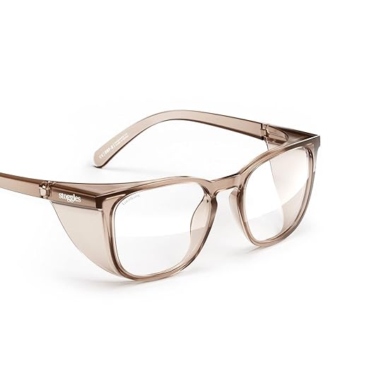 Stoggles Square Z87.1 Certified Polycarbonate Safety Glasses, Scratch & Shatter-Proof, Blue-Light & UV Blocking Lens, Top & Side Shields, Anti-Fog Dip Coated, Durable, Protective & Stylish Eyewear