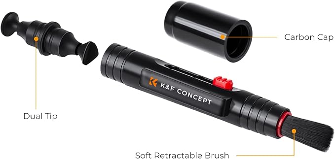 K&F Concept Camera Lens Cleaning Kit - 15ml Sensor Cleaner, Lens Pen Brush, Air Blower, Microfiber Cleaning Cloths & Lens Wipes for DSLR & Mirrorless Cameras and Sensitive Electronics - Image 2